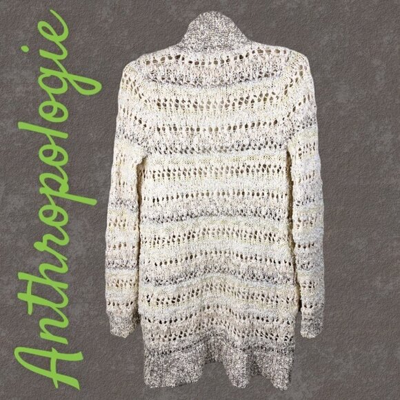 ANTHROPOLOGIE Knitted & Knotted Soubrette Open Knit Sequin Cardigan, Size XS - Picture 4 of 12